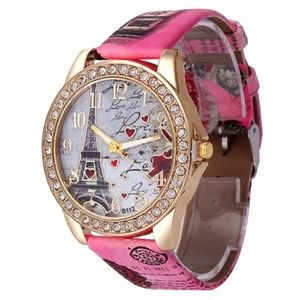 Pink women classy watch